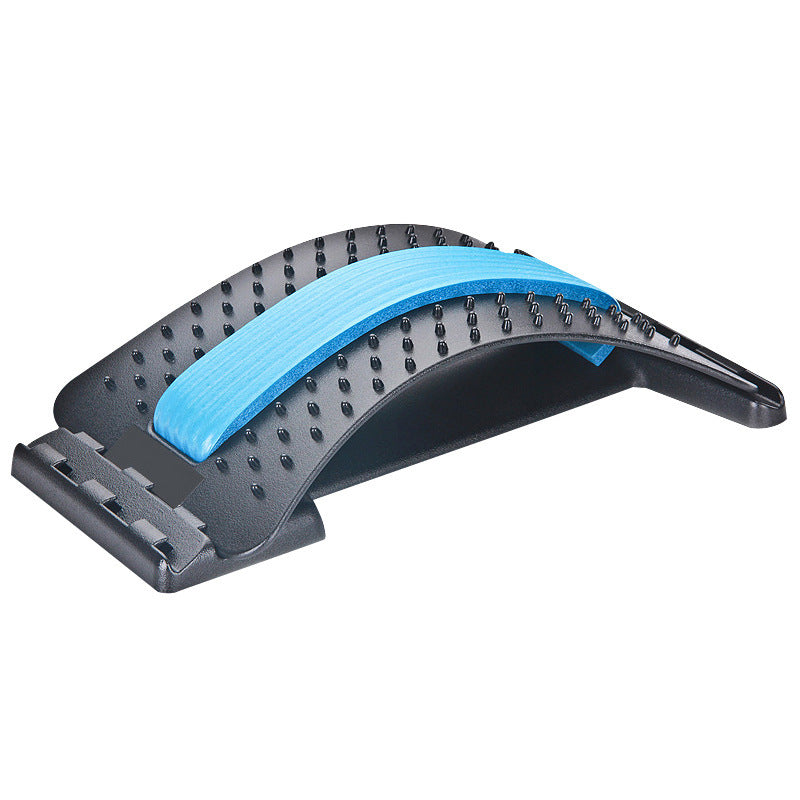 lumbar back massager for effective spinal relief and relaxation, ergonomically designed with ABS material and memory foam.